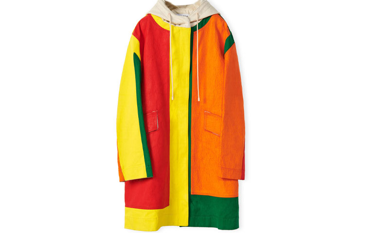 Order (W) LOEWE FW22 Jaket Parka Denim Berlapis Kontras Warna Beige. S359Y01X43-2423