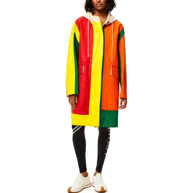 Lookbook (W) LOEWE FW22 Jaket Parka Denim Berlapis Kontras Warna Beige. S359Y01X43-2423