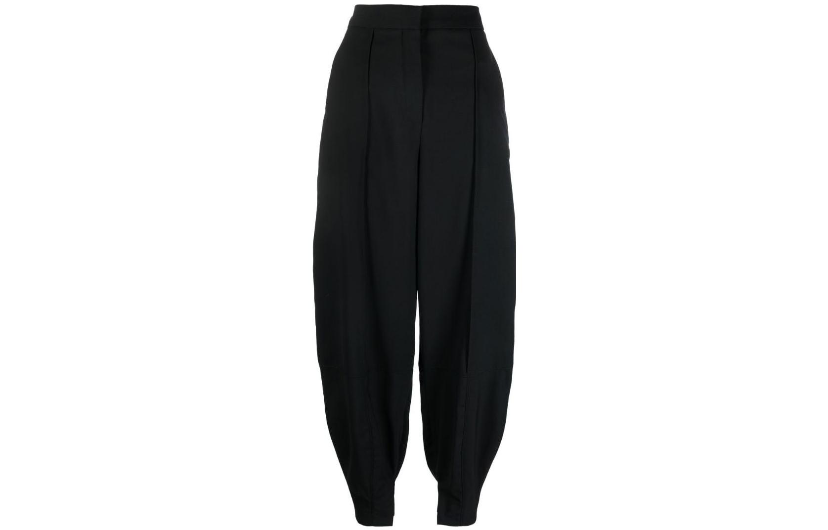 (Women) LOEWE FW22 High-Waisted Tapered Pants Women Black S540Y04XC4-1100