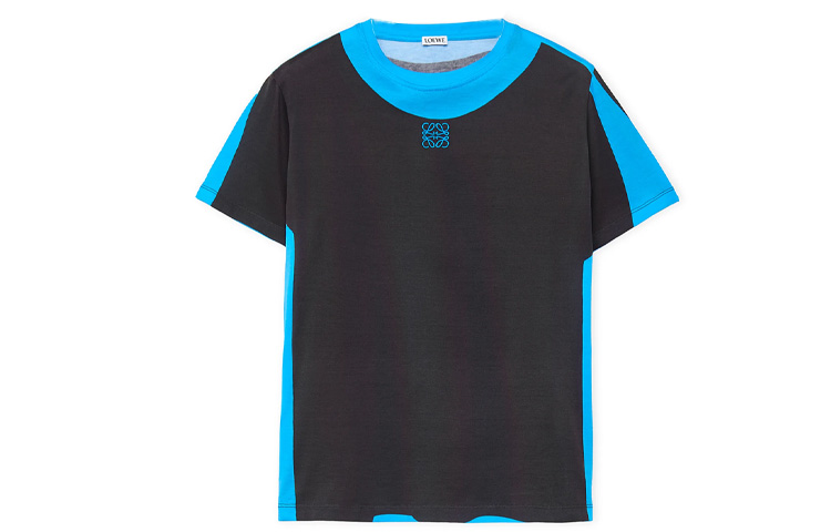 Order (W) LOEWE FW23 黑色拼接圖案印花短袖T恤 S359Y22X45-1105