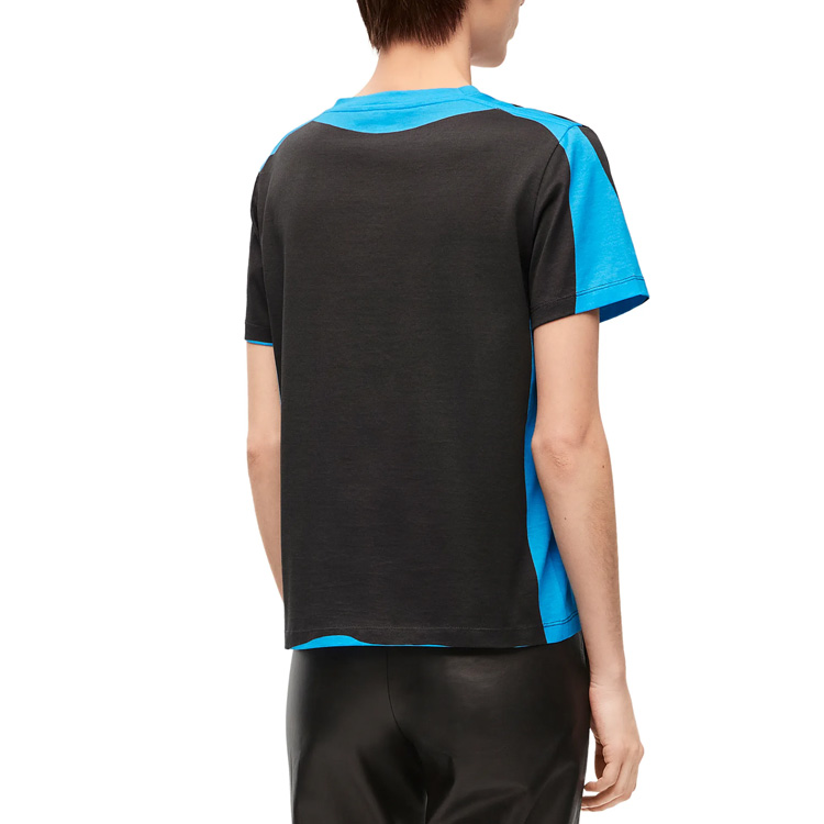 Purchase (W) LOEWE FW23 黑色拼接圖案印花短袖T恤 S359Y22X45-1105