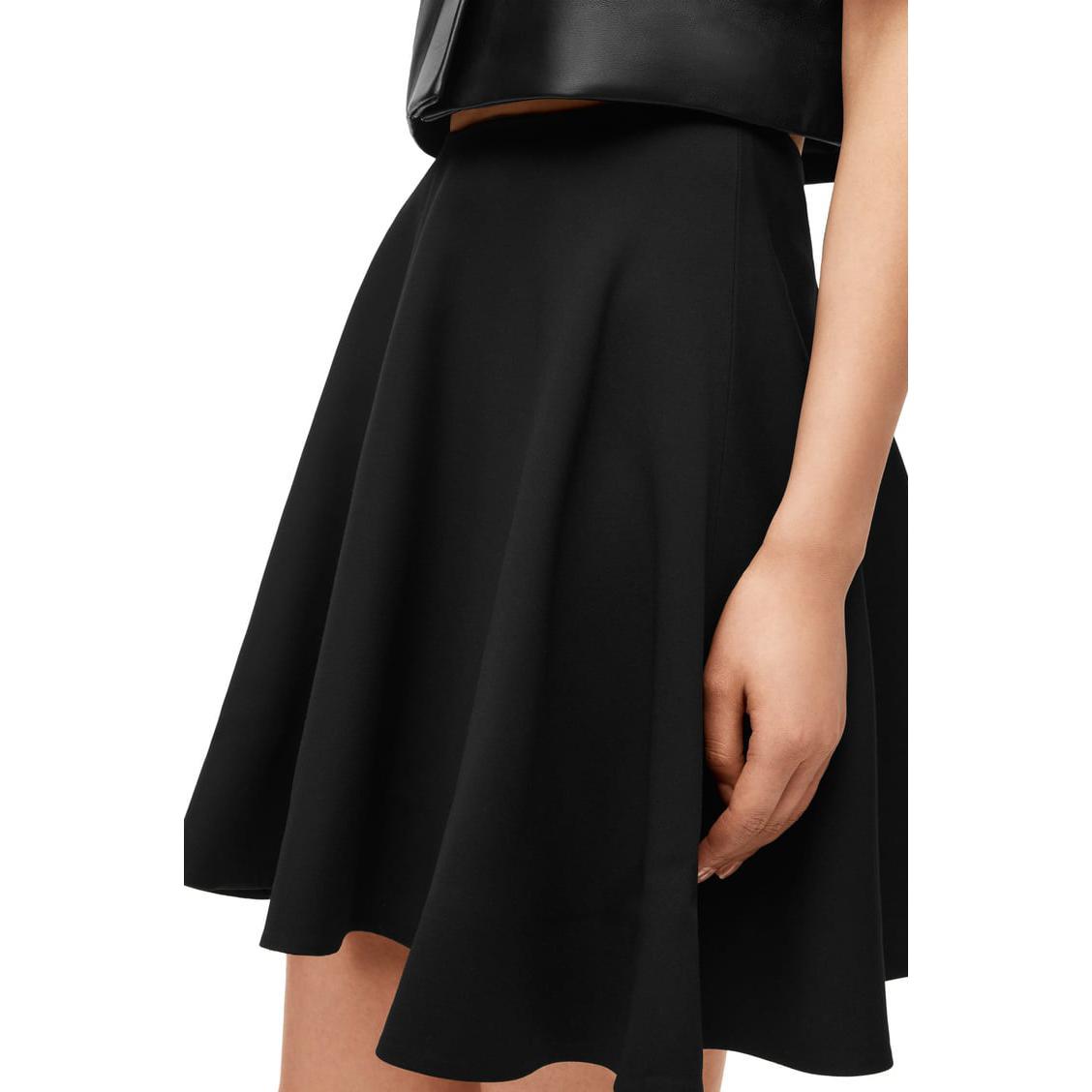 Details for (W) ロエベ FW23 ブラック ソリッド ミッドライズ ウール カジュアルスカート S540Y08XA5-1100