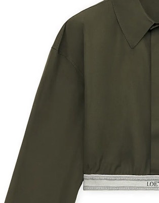 (W) LOEWE FW23 Baju Lengan Panjang Warna Blok Hijau Zaitun Gelap S359Y05XAX-4153 Details for (W) LOEWE FW23 Baju Lengan Panjang Warna Blok Hijau Zaitun Gelap S359Y05XAX-4153