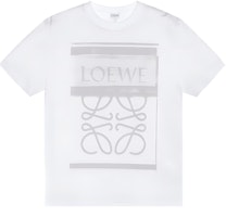 (Women) LOEWE FW23 Graphic Logo Print White Relaxed Fit Short Sleeve T-Shirt. S359Y22X44-2116 (Women) LOEWE FW23 Graphic Logo Print White Relaxed Fit Short Sleeve T-Shirt. S359Y22X44-2116