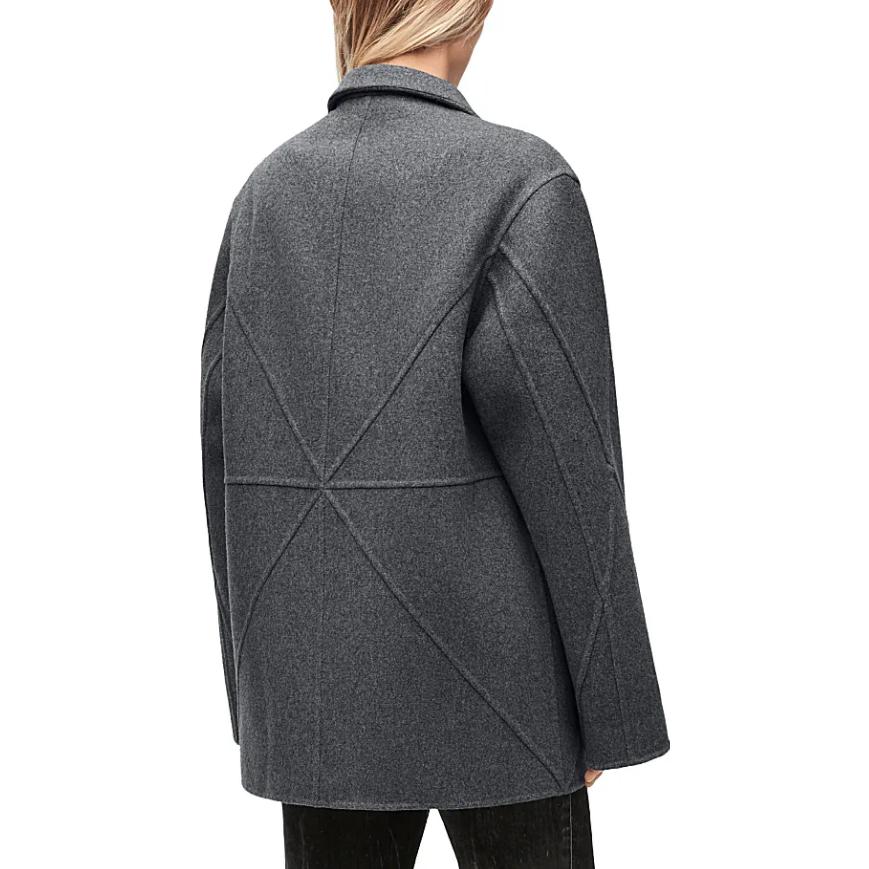 Purchase (W) 로에베 FW23 그레이 싱글버튼 루즈핏 롱슬리브 코트. S540Y03X89