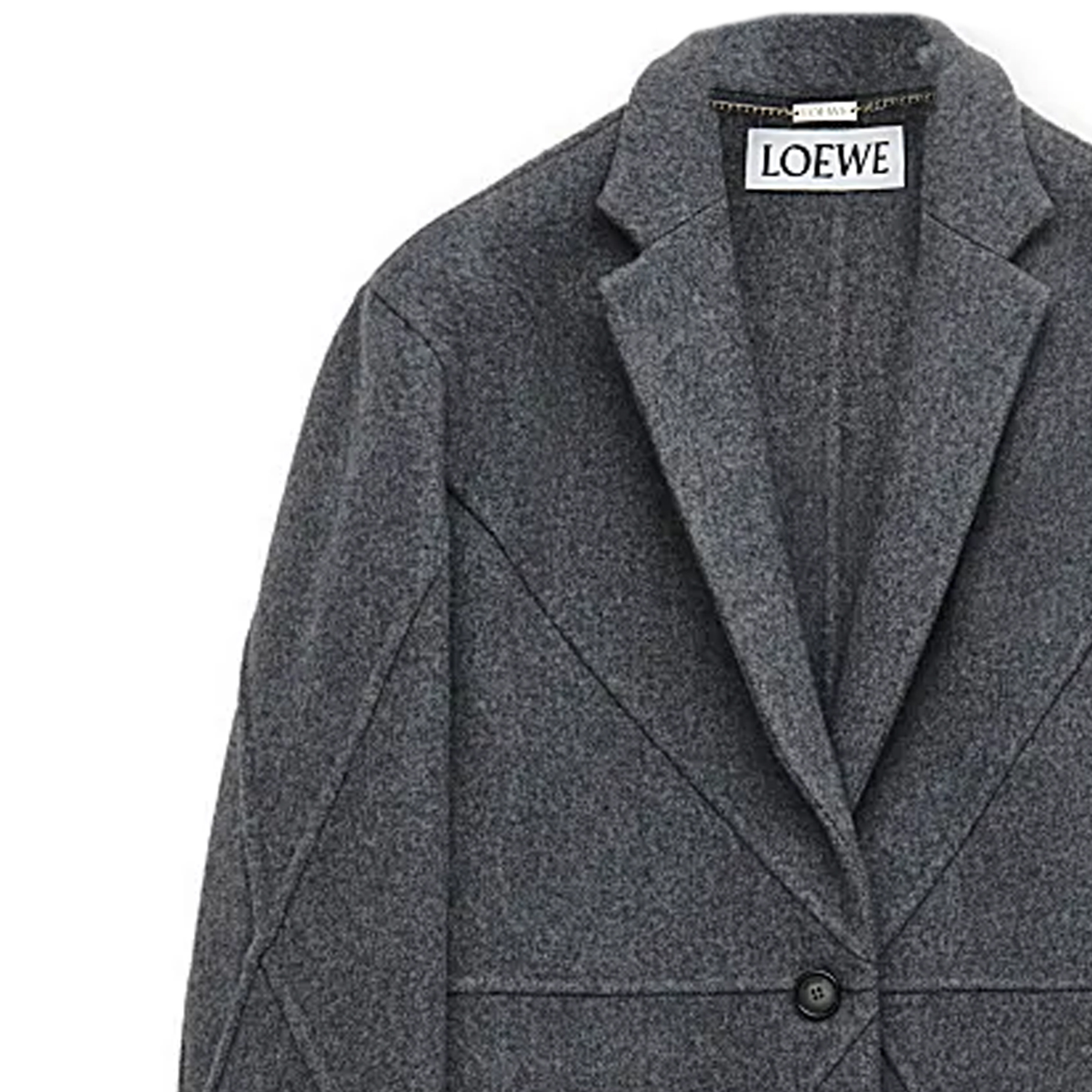 Sizing (W) 로에베 FW23 그레이 싱글버튼 루즈핏 롱슬리브 코트. S540Y03X89