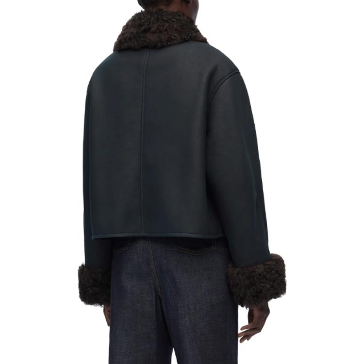 Sizing (W) LOEWE FW23 Jaket Lengan Panjang Oversized Logo Patch S359Y19LA5-2197