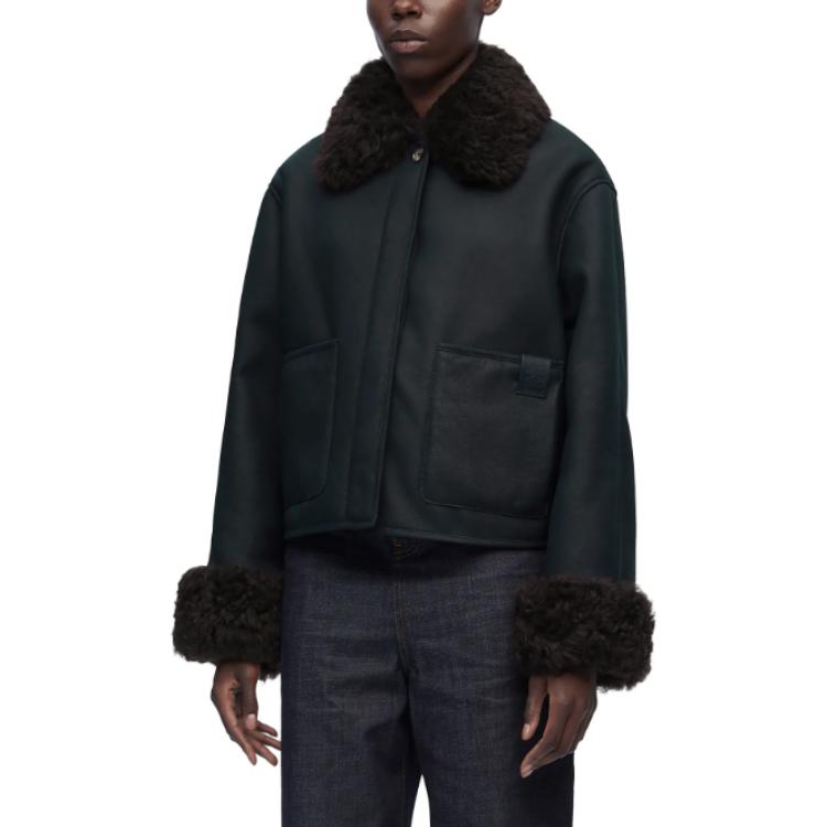 Cheap (W) LOEWE FW23 Jaket Lengan Panjang Oversized Logo Patch S359Y19LA5-2197