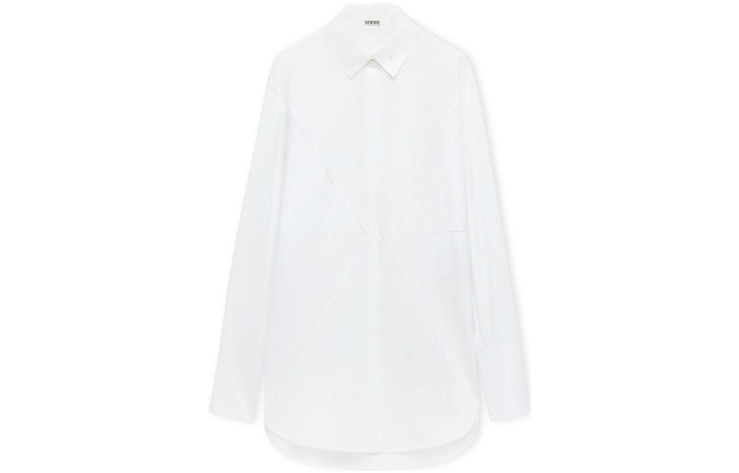 (Women) LOEWE FW23  Solid Folded Long Sleeve Shirt - White S540Y05X60-2090