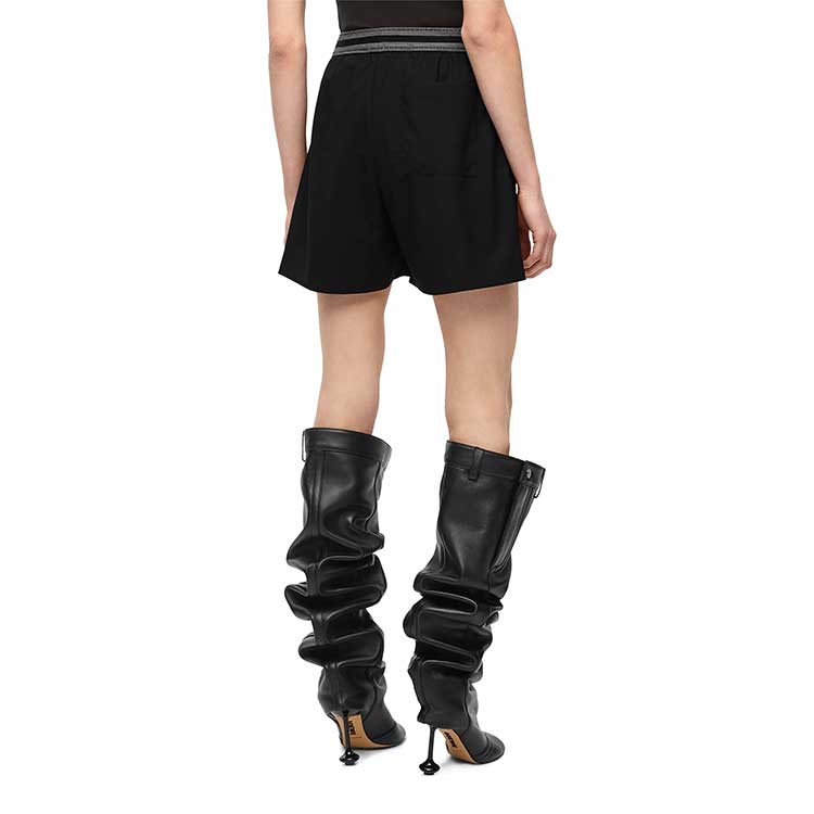 Shop (Women) LOEWE FW23  Solid High-Waisted Loose Fit Casual Shorts Black. S359Y04XBJ-1100