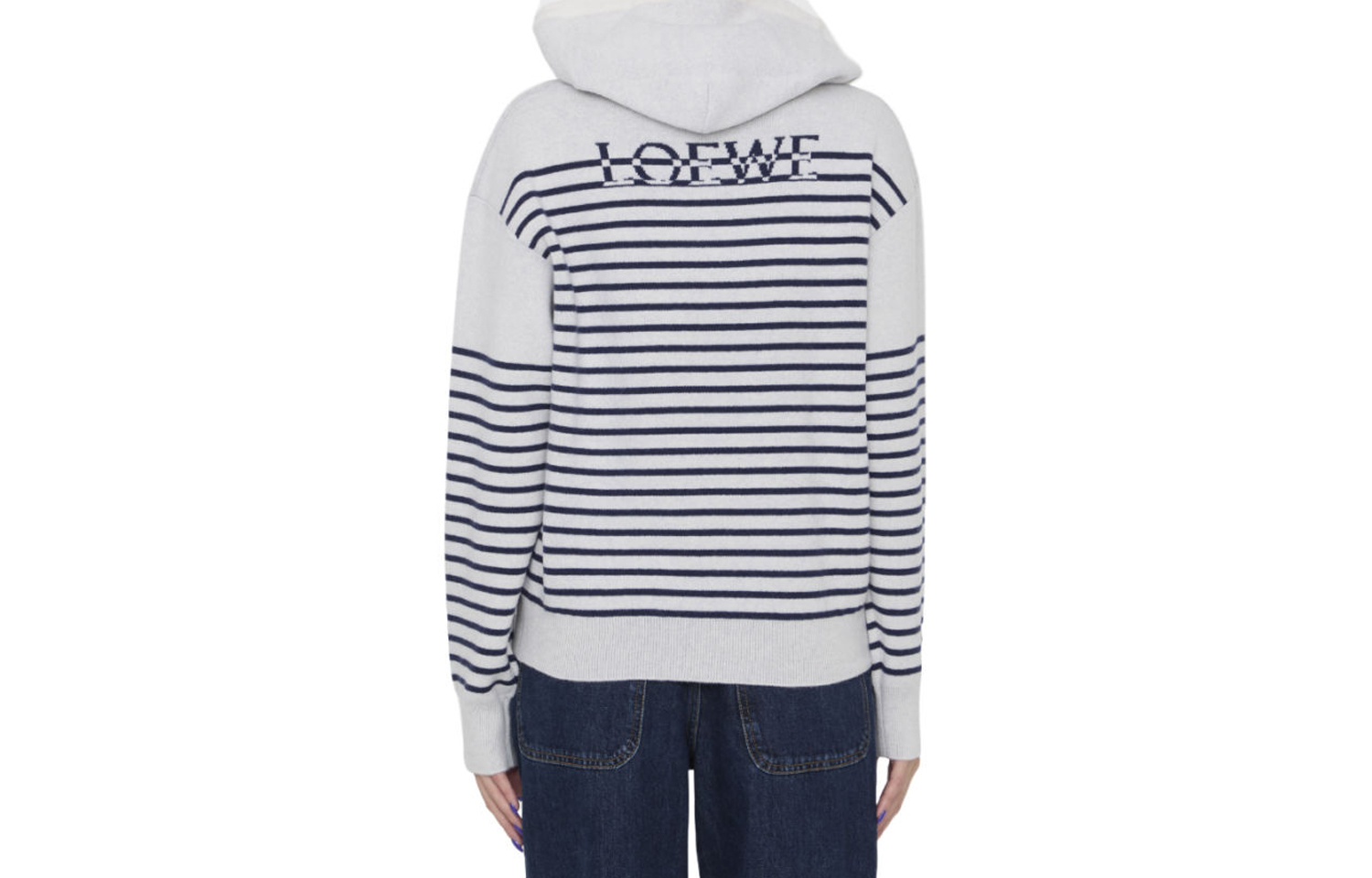Lookbook (Women) LOEWE FW23  Striped Hoodie Long Sleeve Pullover. S359Y14KET-5114