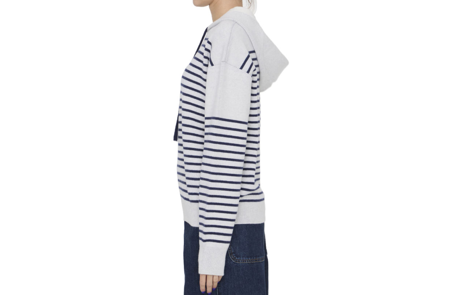 Shop (Women) LOEWE FW23  Striped Hoodie Long Sleeve Pullover. S359Y14KET-5114