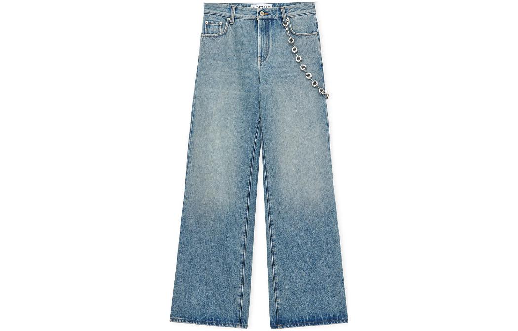 (Women) LOEWE FW23  Washed Straight-Leg Jeans in Washed Denim Blue S359Y11XAD-6395
