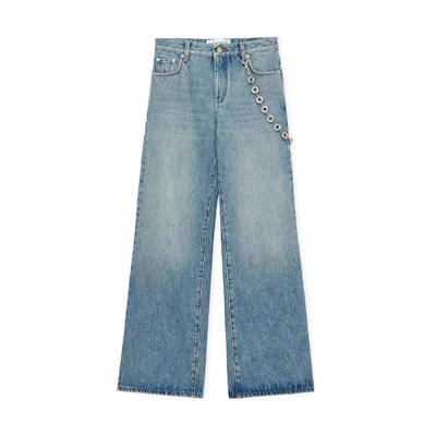 (Women) LOEWE FW23 Washed Straight-Leg Jeans in Washed Denim Blue S359Y11XAD-6395