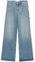 Order (Women) LOEWE FW23 Washed Straight-Leg Jeans in Washed Denim Blue S359Y11XAD-6395