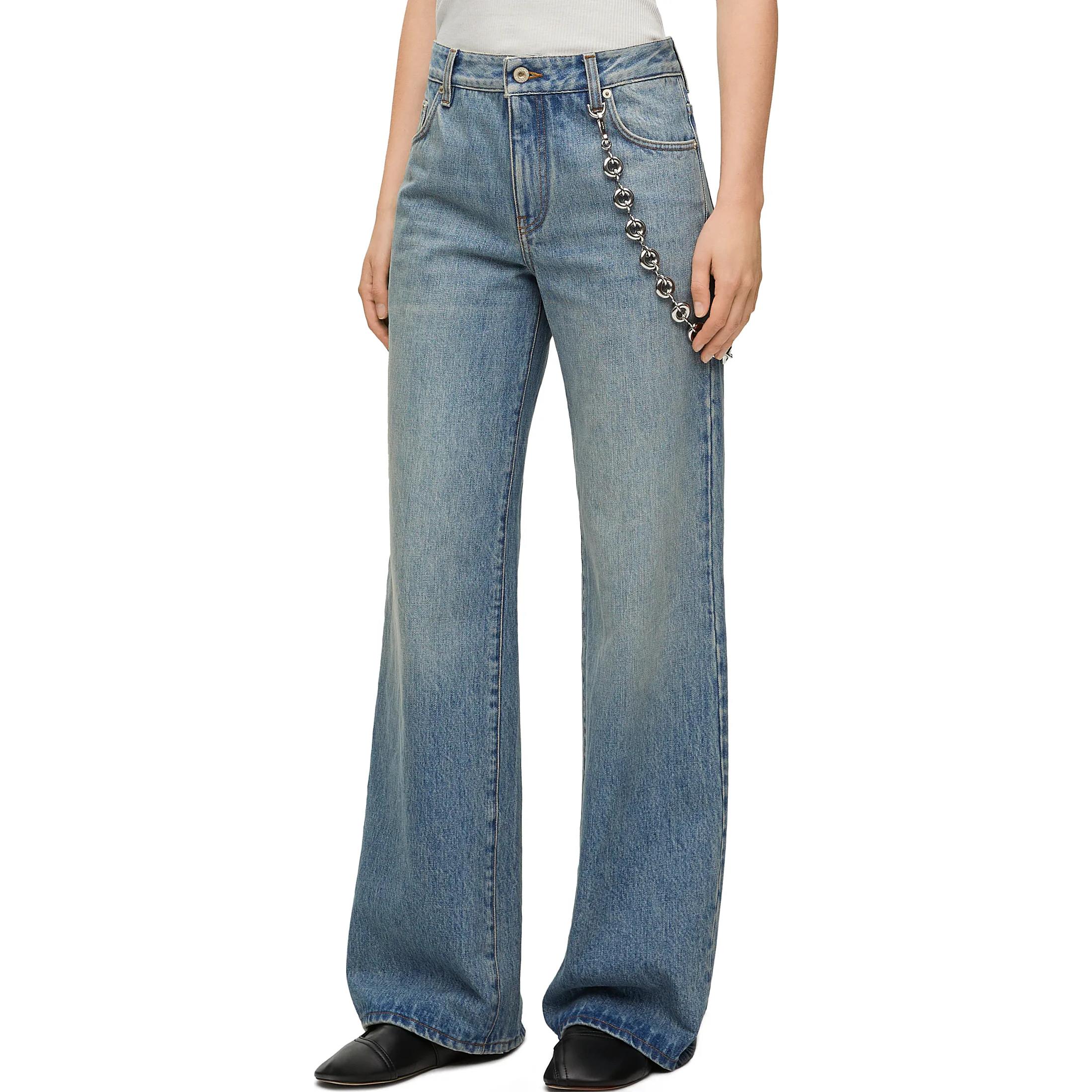 Purchase (W) ロエベ FW23 ウォッシュド ストレートレッグ ジーンズ ウォッシュドデニムブルー S359Y11XAD-6395