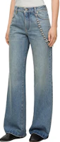 Purchase (Women) LOEWE FW23 Washed Straight-Leg Jeans in Washed Denim Blue S359Y11XAD-6395