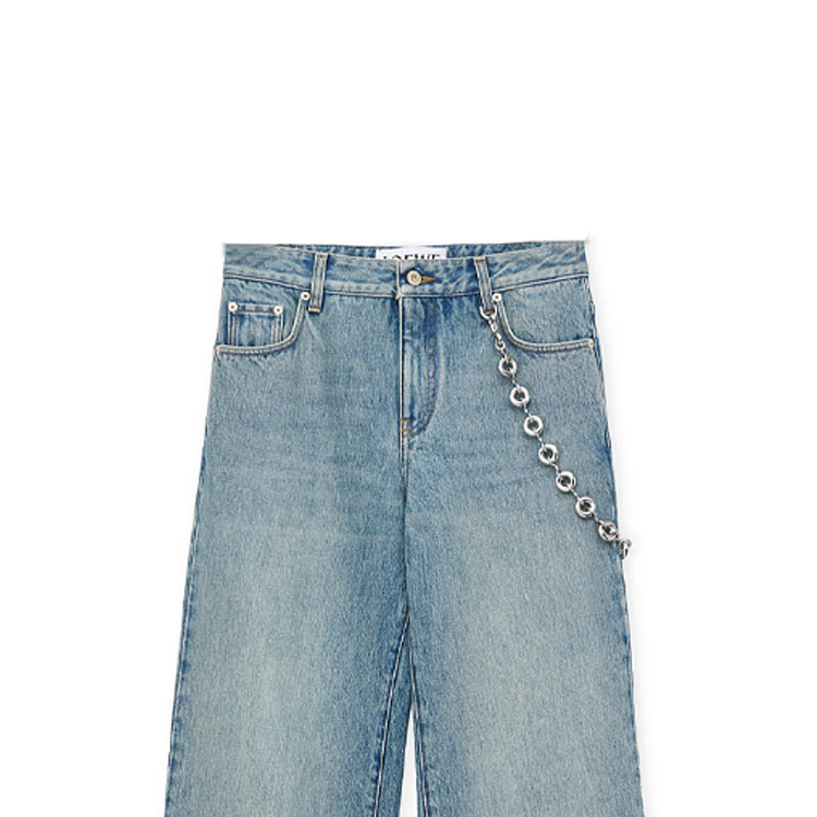 Sizing (W) ロエベ FW23 ウォッシュド ストレートレッグ ジーンズ ウォッシュドデニムブルー S359Y11XAD-6395