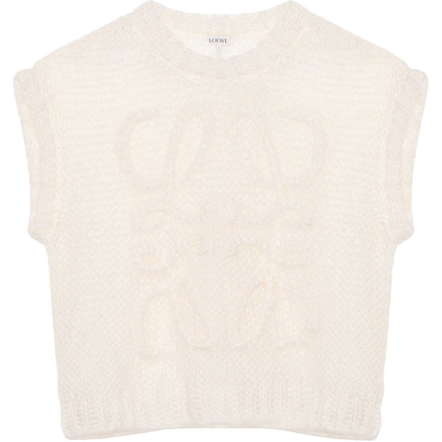 (Women) LOEWE FW23  White Graphic Embroidered Sleeveless Casual Vest. S359Y14KD9-1950