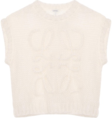 (W) LOEWE FW23 Chaleco Casual Blanco sin Mangas con Bordado Gráfico. S359Y14KD9-1950 Buy (W) LOEWE FW23 Chaleco Casual Blanco sin Mangas con Bordado Gráfico. S359Y14KD9-1950