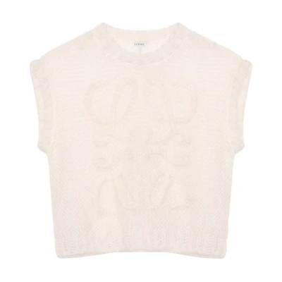 (Women) LOEWE FW23 White Graphic Embroidered Sleeveless Casual Vest. S359Y14KD9-1950