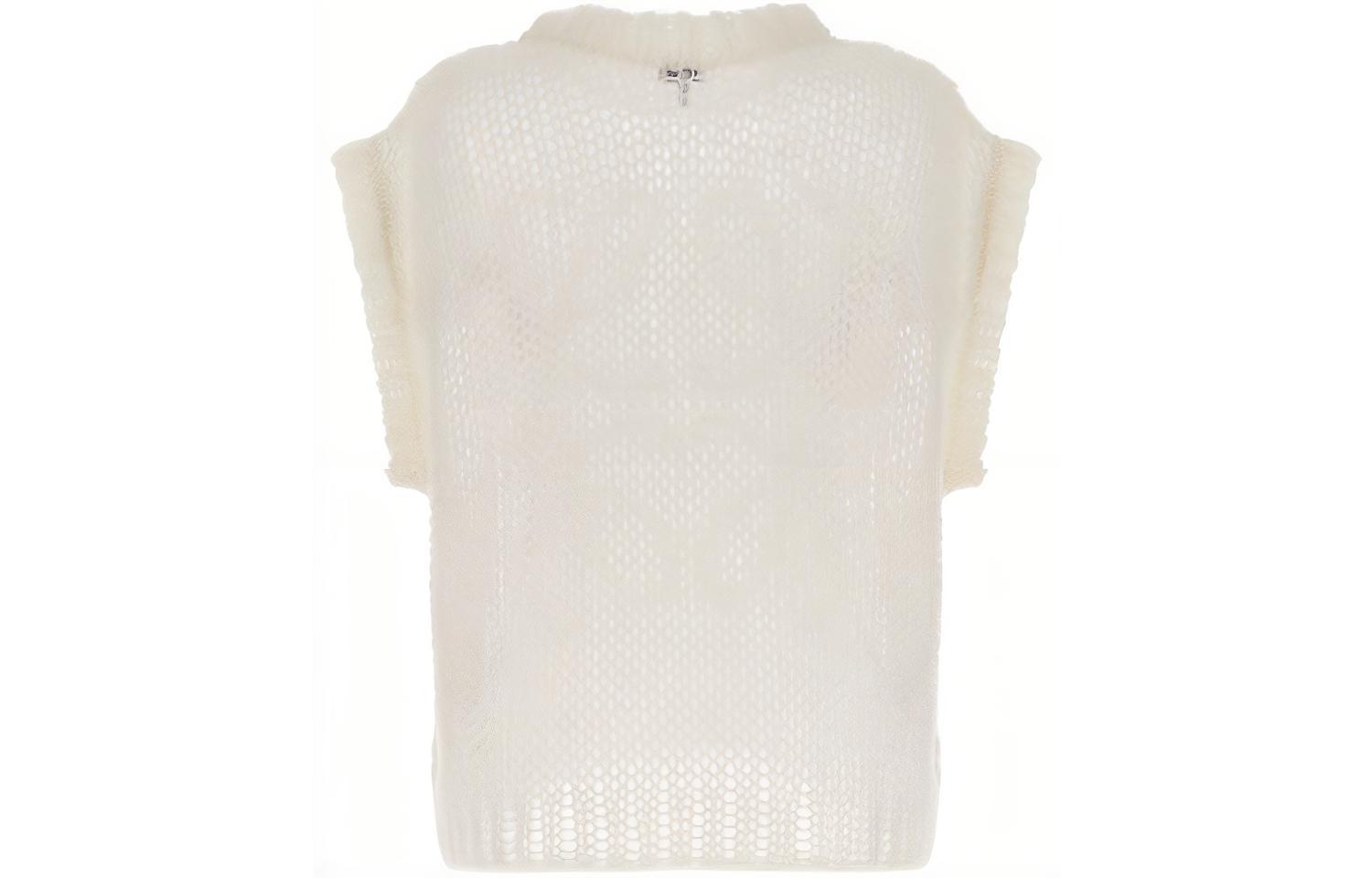 Lookbook (W) LOEWE FW23 Chaleco Casual Blanco sin Mangas con Bordado Gráfico. S359Y14KD9-1950