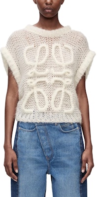 (Women) LOEWE FW23 White Graphic Embroidered Sleeveless Casual Vest. S359Y14KD9-1950 Purchase (Women) LOEWE FW23 White Graphic Embroidered Sleeveless Casual Vest. S359Y14KD9-1950
