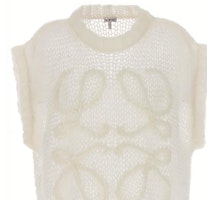 (W) LOEWE FW23 Chaleco Casual Blanco sin Mangas con Bordado Gráfico. S359Y14KD9-1950 Cheap (W) LOEWE FW23 Chaleco Casual Blanco sin Mangas con Bordado Gráfico. S359Y14KD9-1950