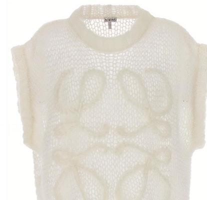 (Women) LOEWE FW23 White Graphic Embroidered Sleeveless Casual Vest. S359Y14KD9-1950 Cheap (Women) LOEWE FW23 White Graphic Embroidered Sleeveless Casual Vest. S359Y14KD9-1950