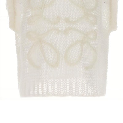(Women) LOEWE FW23 White Graphic Embroidered Sleeveless Casual Vest. S359Y14KD9-1950 2