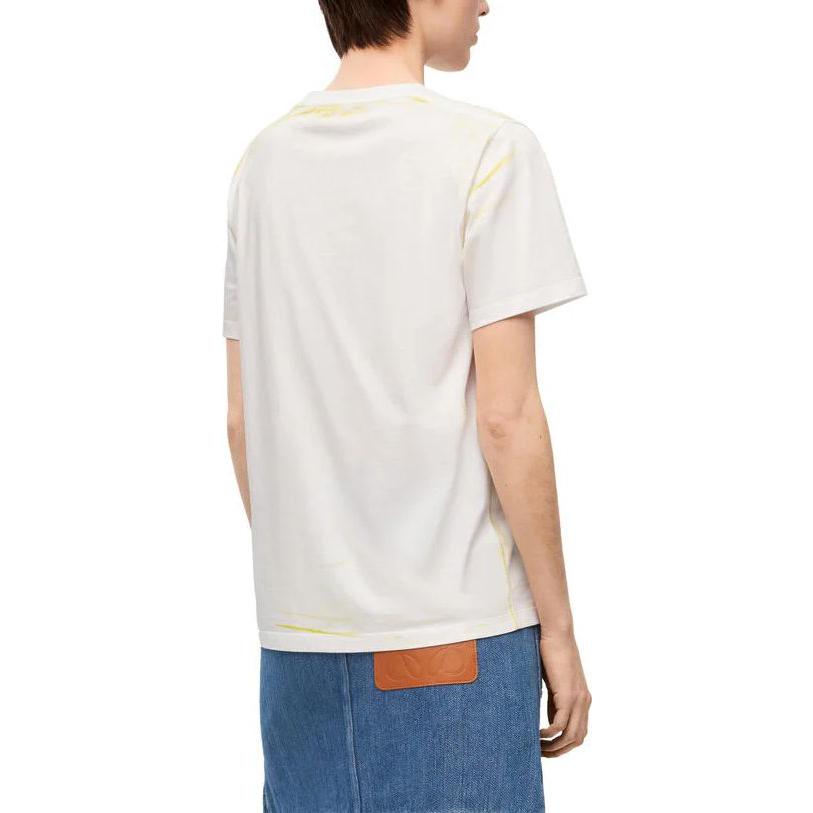 Purchase (W) LOEWE FW23 Baju-T Leher Bujur Grafik Logo Putih Lengan Pendek. S359Y22X44-2108