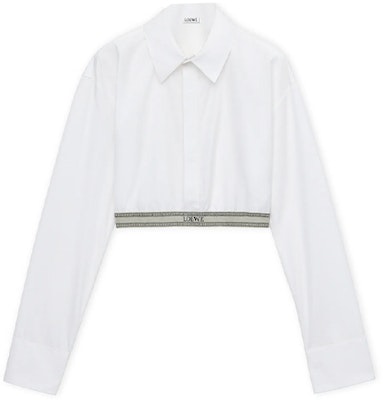 (W) LOEWE FW23 白色字母印花長袖襯衫搭配衣領。 S359Y05XAX-2090 Order (W) LOEWE FW23 白色字母印花長袖襯衫搭配衣領。 S359Y05XAX-2090