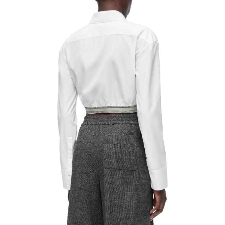 Shop (W) ロエベ FW23 ホワイト レタープリント 襟付き 長袖シャツ. S359Y05XAX-2090