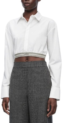 (W) LOEWE FW23 白色字母印花長袖襯衫搭配衣領。 S359Y05XAX-2090 Purchase (W) LOEWE FW23 白色字母印花長袖襯衫搭配衣領。 S359Y05XAX-2090