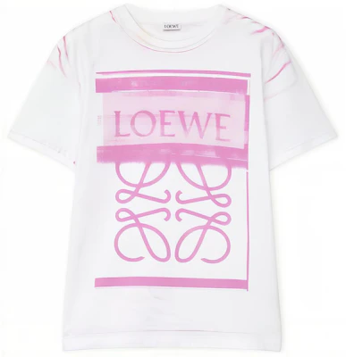 (W) LOEWE FW23 Baju-T Putih Oversized Cetak Grafik Logo. S359Y22X44-6071 Order (W) LOEWE FW23 Baju-T Putih Oversized Cetak Grafik Logo. S359Y22X44-6071