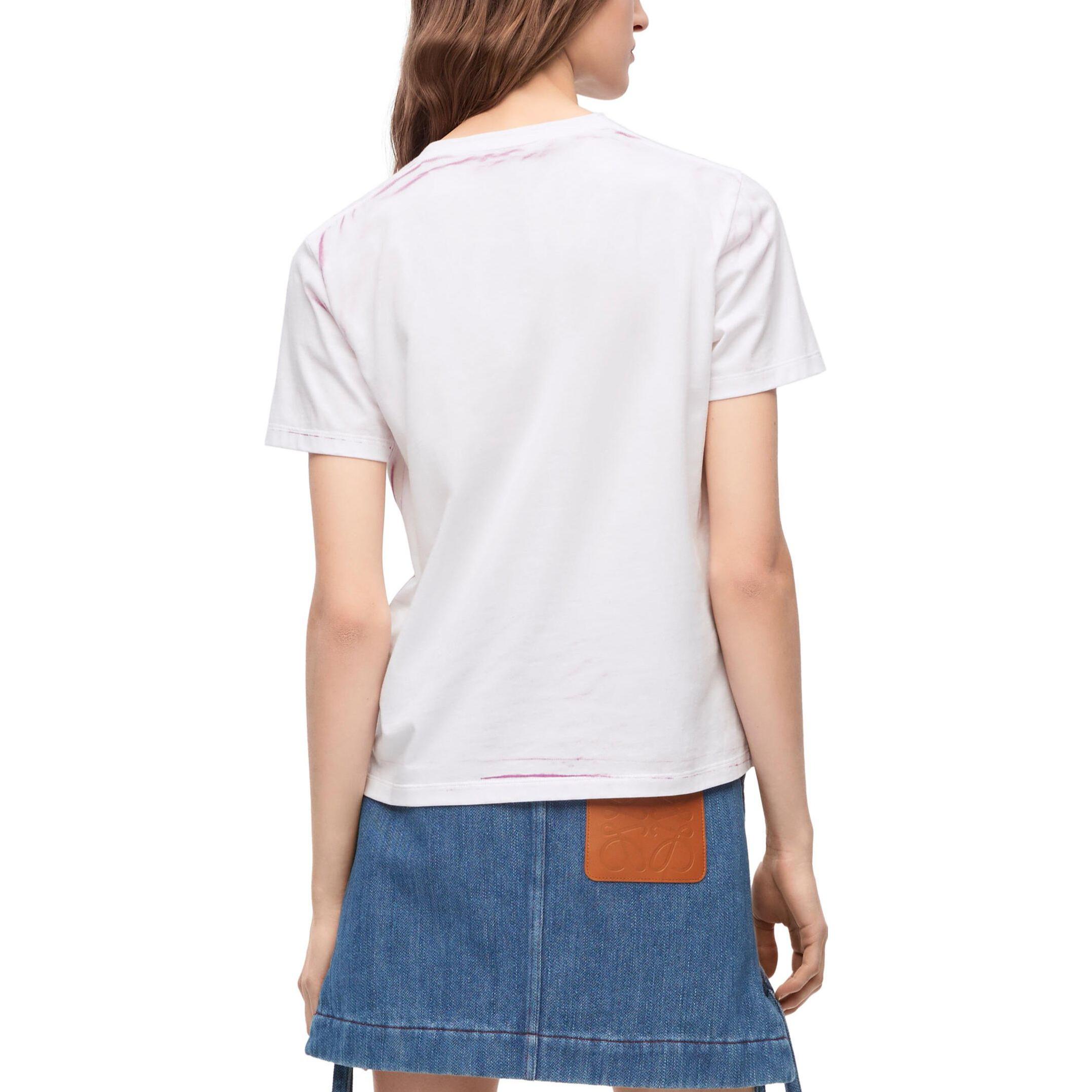 Purchase (W) LOEWE FW23 Baju-T Putih Oversized Cetak Grafik Logo. S359Y22X44-6071