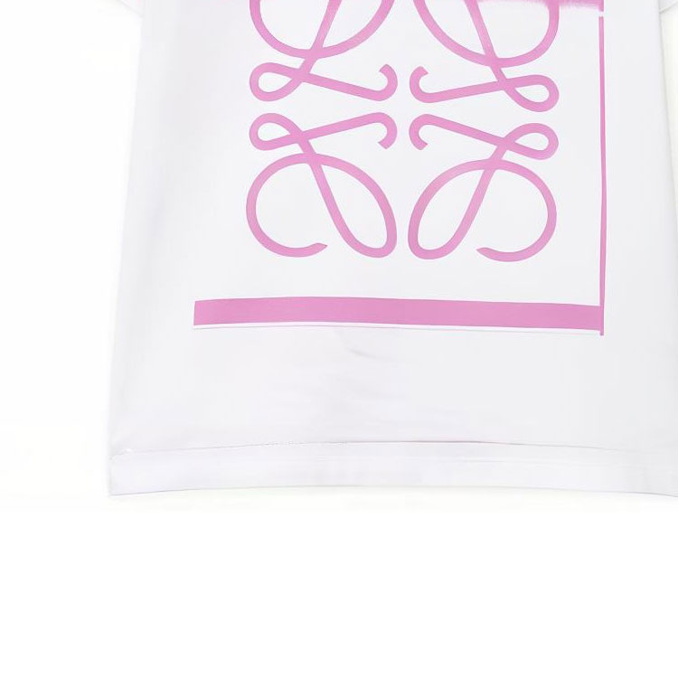 Sizing (W) LOEWE FW23 Baju-T Putih Oversized Cetak Grafik Logo. S359Y22X44-6071