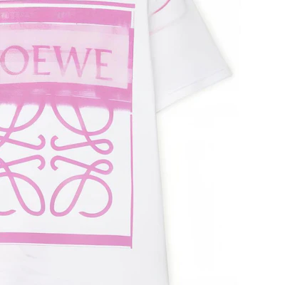 (W) LOEWE FW23 Baju-T Putih Oversized Cetak Grafik Logo. S359Y22X44-6071 Cheap (W) LOEWE FW23 Baju-T Putih Oversized Cetak Grafik Logo. S359Y22X44-6071