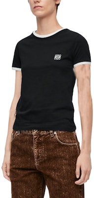 (Women) LOEWE FW23 Contrast Logo Printed Slim Fit Black T-Shirt. S359Y22X28-1102 Shop (Women) LOEWE FW23 Contrast Logo Printed Slim Fit Black T-Shirt. S359Y22X28-1102