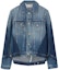 Order (Women) LOEWE FW23 Solid Color Button-Up Asymmetric Denim Jacket Blue S359Y50X34-8798