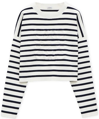(Women) LOEWE FW24 Oversized Striped Jacquard Sweater Crewneck Off-White. S359Y14KF4-2263 Order (Women) LOEWE FW24 Oversized Striped Jacquard Sweater Crewneck Off-White. S359Y14KF4-2263