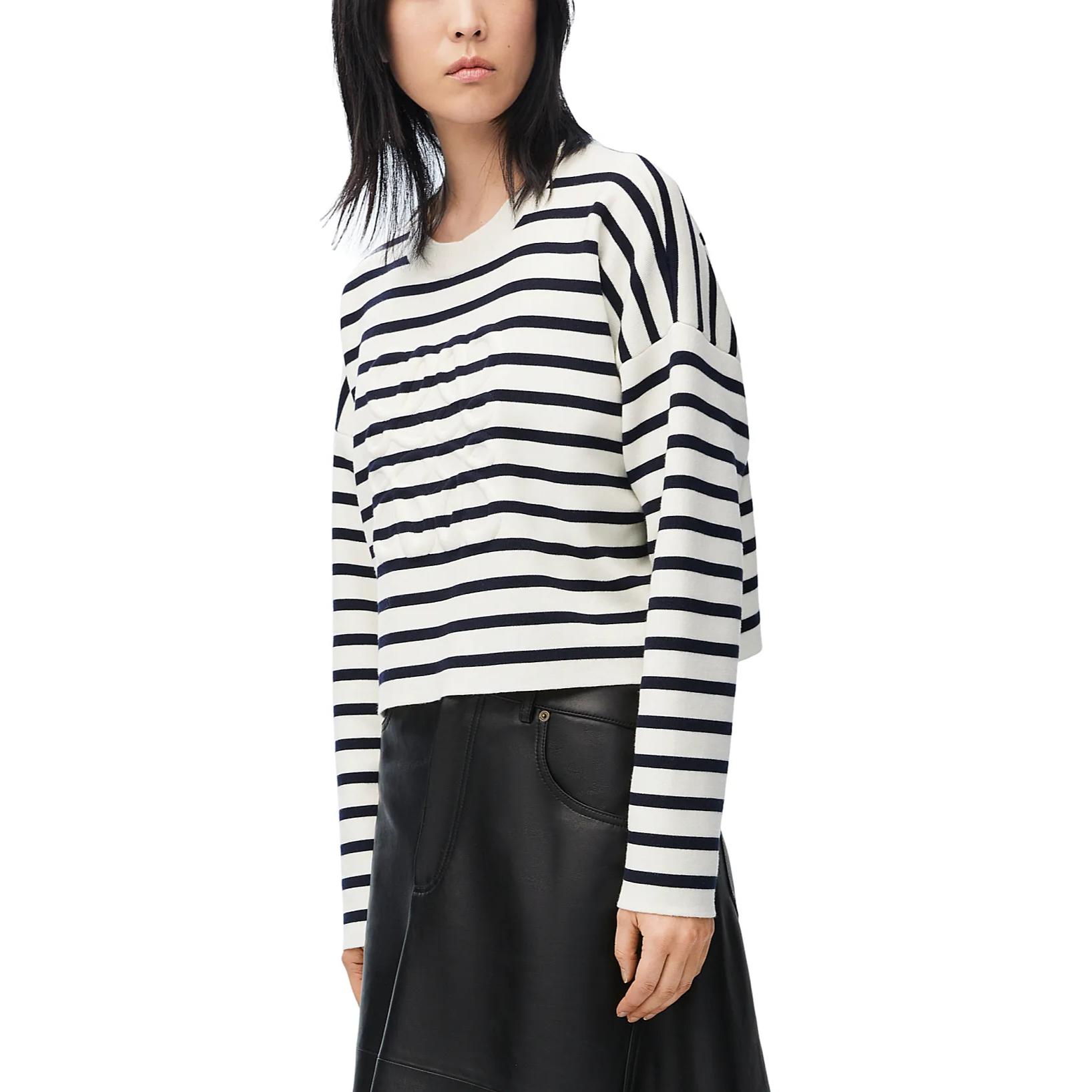 Purchase (W) LOEWE FW24宽松条纹提花套头针织衫 米白色. S359Y14KF4-2263