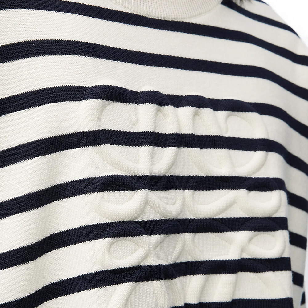 Sizing (W) LOEWE FW24宽松条纹提花套头针织衫 米白色. S359Y14KF4-2263