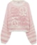 Buy (W) LOEWE FW24 Pink Logo Jacquard Knit Sweater - Crewneck, Lengan Panjang. S359Y14KCS-2102