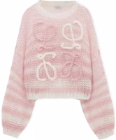 (W) LOEWE FW24 Pink Logo Jacquard Knit Sweater - Crewneck, Lengan Panjang. S359Y14KCS-2102 Order (W) LOEWE FW24 Pink Logo Jacquard Knit Sweater - Crewneck, Lengan Panjang. S359Y14KCS-2102