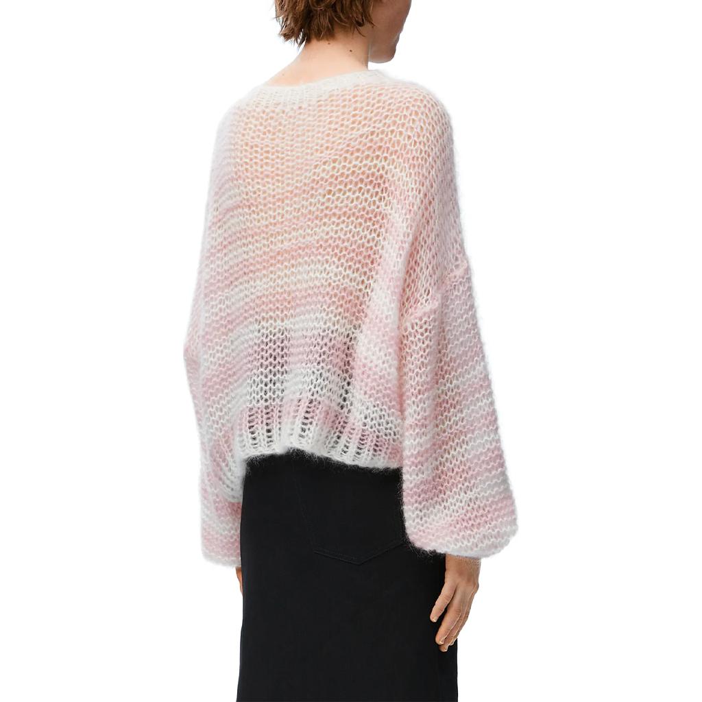 Purchase (W) LOEWE FW24 粉色标志提花针织毛衣 - 圆领长袖 S359Y14KCS-2102