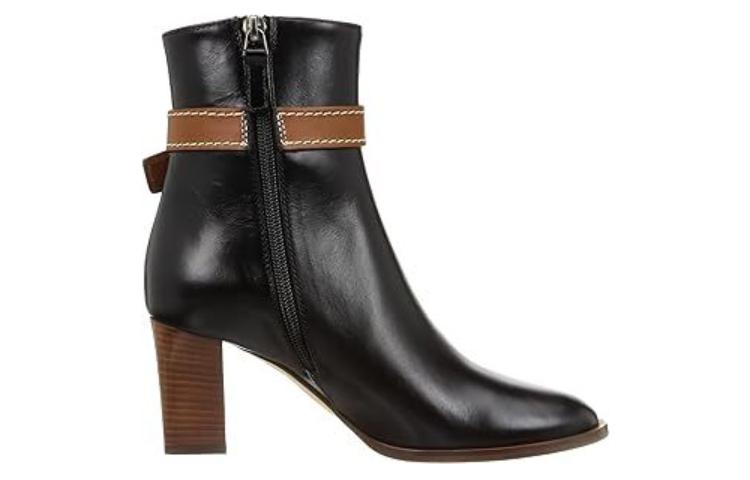 Shop (Women) LOEWE Gate High Heels 'Black' 'Simplified Casual Block Heel Leather' L815286X05-1329