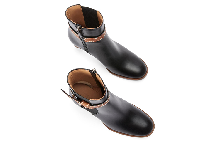 Purchase (Women) LOEWE Gate High Heels 'Black' 'Simplified Casual Block Heel Leather' L815286X05-1329