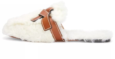 (Women) LOEWE Gate Slides 'White Shearling' L815379X57-1895 (Women) LOEWE Gate Slides 'White Shearling' L815379X57-1895