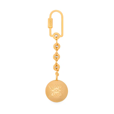 (Women) LOEWE Gold Pebbled Leather Keychain for Women. C621232XFR-8130